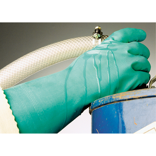 Gants &agrave; prise emboss&eacute;e &agrave; motif en Z StanSolv, Taille Moyen/8, 14" lo, Nitrile, Doublure en Interlock, 11 mils Duraquip Inc