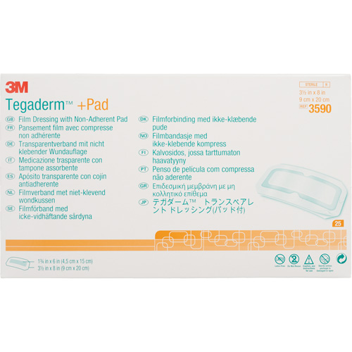 Tegaderm Transparent Dressing With Absorbent Pad, Rectangular/Square, 8", Plastic, Sterile Duraquip Inc