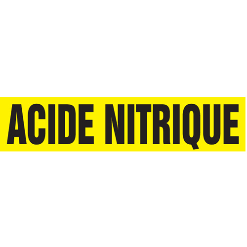 Marqueurs de tuyau "Acide Nitrique", Autocollant, 2-1/2" h x 12" la, Noir sur jaune Duraquip Inc
