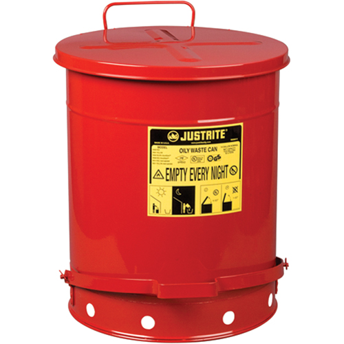 Oily Waste Cans, FM Approved/UL Listed, 14 US gal., Red Duraquip Inc