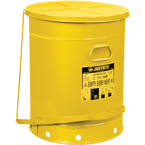Oily Waste Cans, FM Approved/UL Listed, 21 US gal., Yellow Duraquip Inc