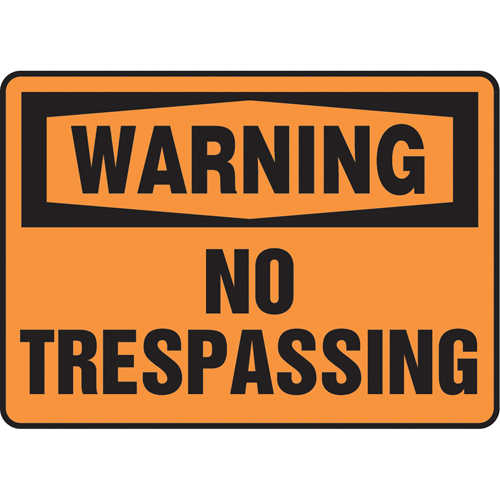 Enseigne  No Trespassing , 7" x 10", Vinyle, Anglais Duraquip Inc