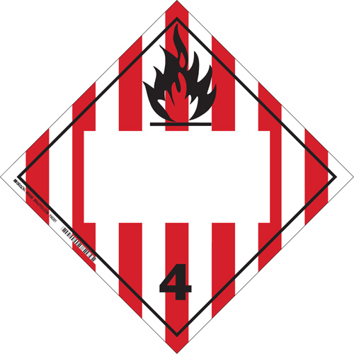 Plaque-&eacute;tiquette TMD pour solides inflammables, Vinyle adh&eacute;sif Duraquip Inc