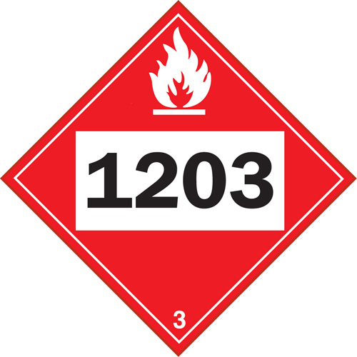 1203 Gasohol & Gasoline Flammable Liquid TDG Placard, Adhesive Vinyl Duraquip Inc