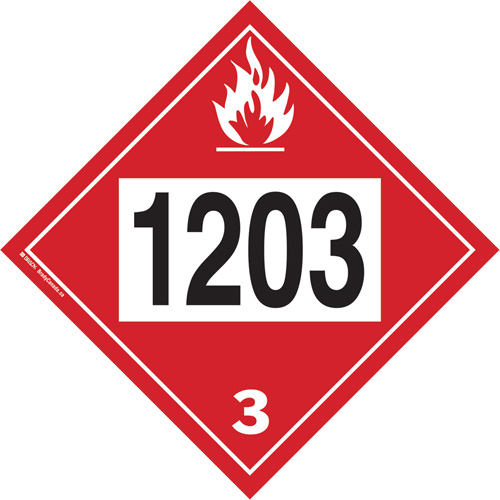 1203 Gasohol & Gasoline Flammable Liquid TDG Placard, Plastic Duraquip Inc