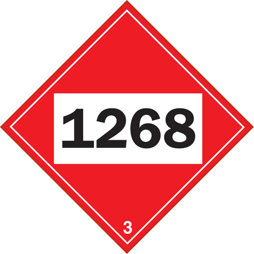 1268 Petroleum Distillates TDG Placard, Plastic Duraquip Inc