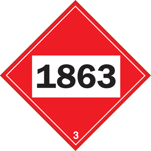 1863 Aviation Fuel Flammable Liquid TDG Placard, Plastic Duraquip Inc