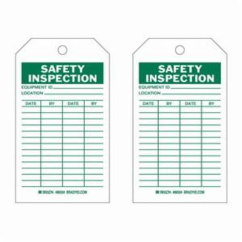 Safety Inspection Tags, Polyester, 4" W x 7" H, English Duraquip Inc