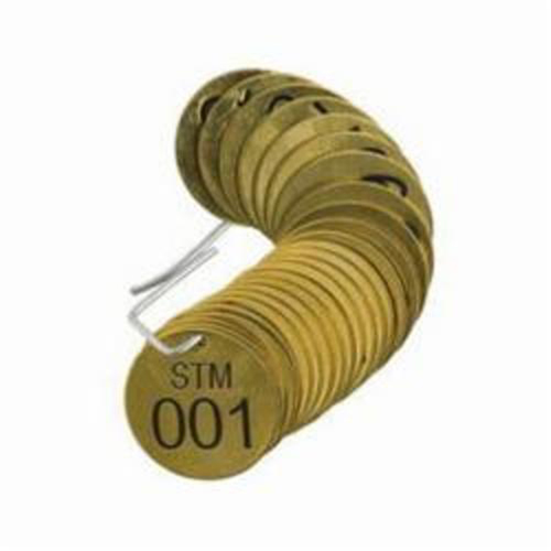 &eacute;tiquettes num&eacute;rot&eacute;es pour vannes STM, # 001-025, Laiton, 1,5" dia. Duraquip Inc