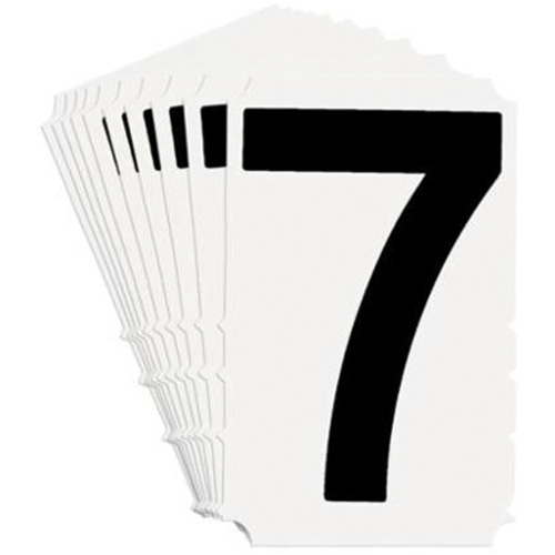Quick-Align&reg; Individual Gothic Number & Letter Labels, 7, 4" H, Black on White Duraquip Inc
