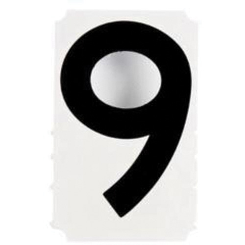 Quick-Align&reg; Individual Gothic Number and Letter Labels, 9, 4" H, Black Duraquip Inc