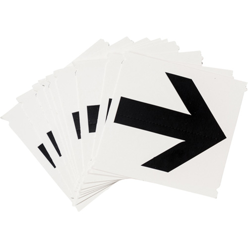 Quick-Align&reg; Individual Gothic Number and Letter Labels, Arrow Symbol, 4" H, Black Duraquip Inc