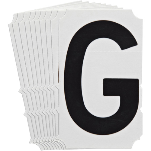 Quick-Align&reg; Individual Gothic Number and Letter Labels, G, 4" H, Black Duraquip Inc