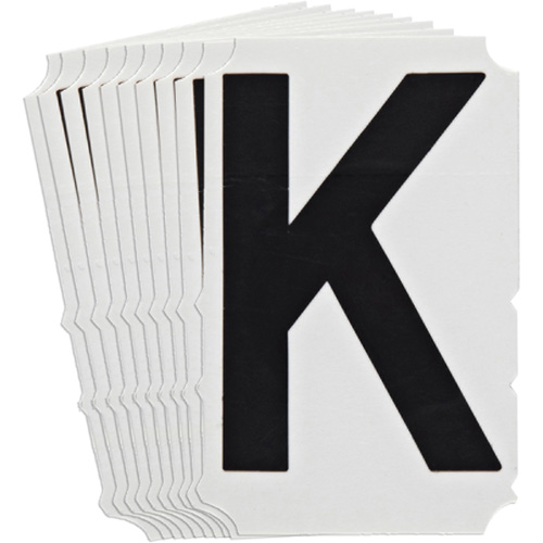 Quick-Align&reg;Individual Gothic Number and Letter Labels, K, 4" H, Black Duraquip Inc