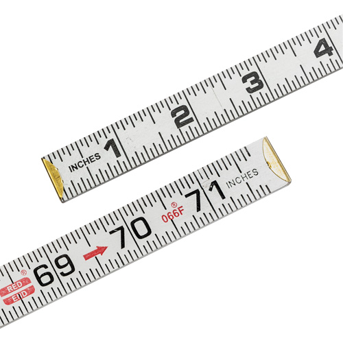Red End&reg; Flat Reading Rule, 6' L, Wood Duraquip Inc