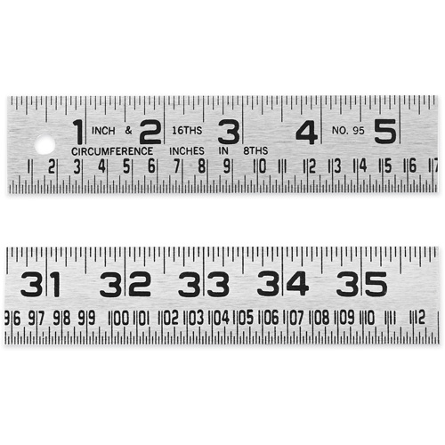 Tinner's Circumference Rule, 4' L, Steel, 1/16" Graduations Duraquip Inc