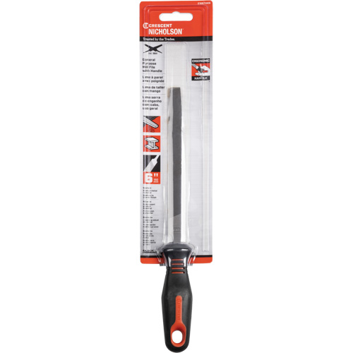 Single Cut File with Ergonomic Handle, Rectangular, 6", Bastard Duraquip Inc