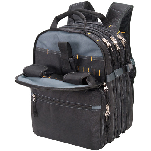 Sacs &agrave; dos pour outils &agrave; 75 pochettes, 13" lo x 17-1/2" la, Noir, Nylon Duraquip Inc