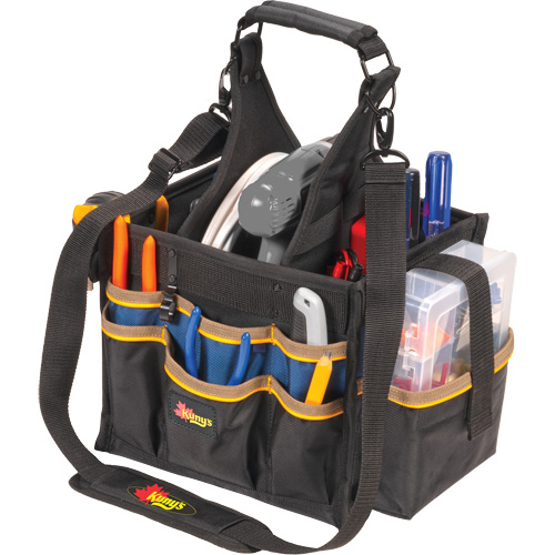 Large Electrical & Maintenance Tool Carrier, Polyester, 23 Pockets, Black Duraquip Inc