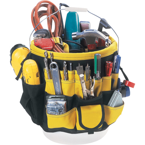 Organisateur pour seau &agrave; outils, 6" lo x 11" la x 12" h, Nylon, Noir/Jaune Duraquip Inc