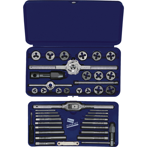 Jeu de tarauds et fili&egrave;res hexagonales m&eacute;triques Hanson, 25 Morceaux Duraquip Inc