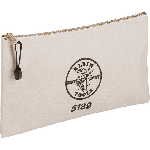 Zipper Tool Pouch, Canvas, 1 Pockets, Beige Duraquip Inc
