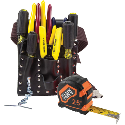 ENS OUTILS ELECTRICIEN A/POCHETTE CEINTURE, Cuir, Blanc Duraquip Inc