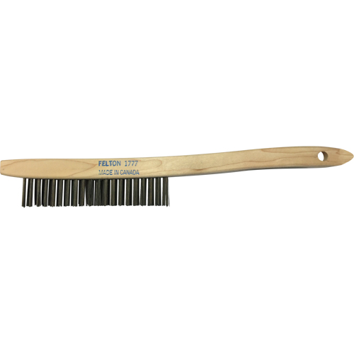 Brosses de nettoyage &agrave; manche recourb&eacute;, Acier, 3 x 19 rangs de fils, Longueur 14" Duraquip Inc