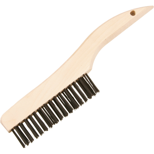 Shoe Handle Scratch Brushes, Brass, 4 x 16 Wire Rows, 10" Long Duraquip Inc