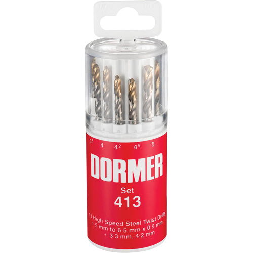 Jobber Drill Bit Set, 13 Pieces, High Speed Steel Duraquip Inc