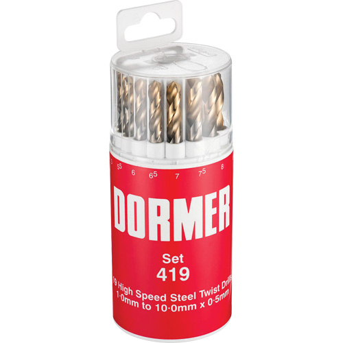 Jobber Drill Bit Set, 19 Pieces, High Speed Steel Duraquip Inc