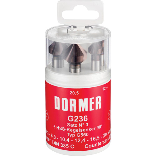 90° Countersink Set, 6 Pieces Duraquip Inc