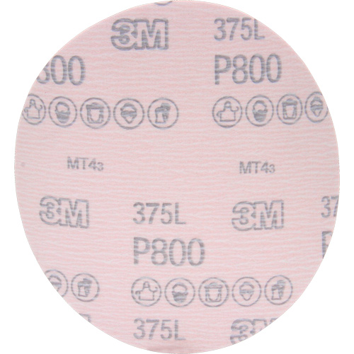 Hookit 375L Film Disc, 6" Dia., P800 Grit, Aluminum Oxide Duraquip Inc