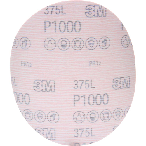 Hookit 375L Film Disc, 6" Dia., P1000 Grit, Aluminum Oxide Duraquip Inc