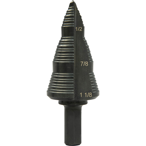 #9 Multi-Hole Step Bit, 3/16" - 1-1/8" , High Speed Steel Duraquip Inc