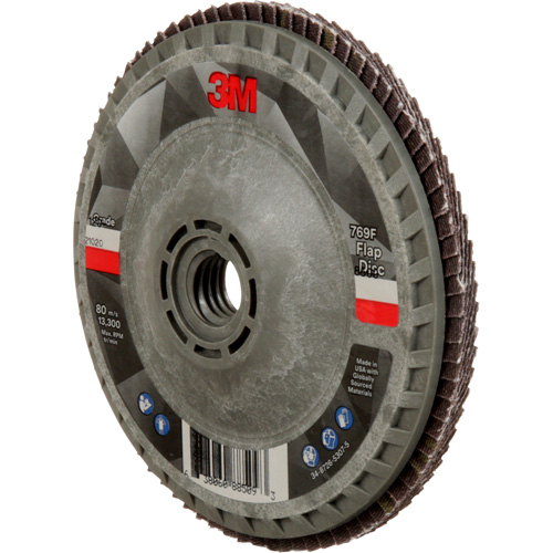 Disque &agrave; lamelles &agrave; changement rapide 769F, 4-1/2" x 5/8"-11, Type 27, Grain 120+, C&eacute;ramique Duraquip Inc