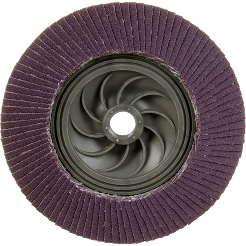 Disque &agrave; lamelles &agrave; changement rapide 769F, 5" x 5/8"-11, Type 29, Grain 120+, C&eacute;ramique Duraquip Inc
