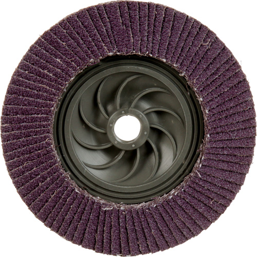 Disque &agrave; lamelles &agrave; changement rapide 769F, 5" x 5/8"-11, Type 29, Grain 40+, C&eacute;ramique Duraquip Inc