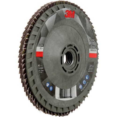 Disque &agrave; lamelles &agrave; changement rapide 769F, 4-1/2" x 5/8"-11, Type 29, Grain 60+, C&eacute;ramique Duraquip Inc