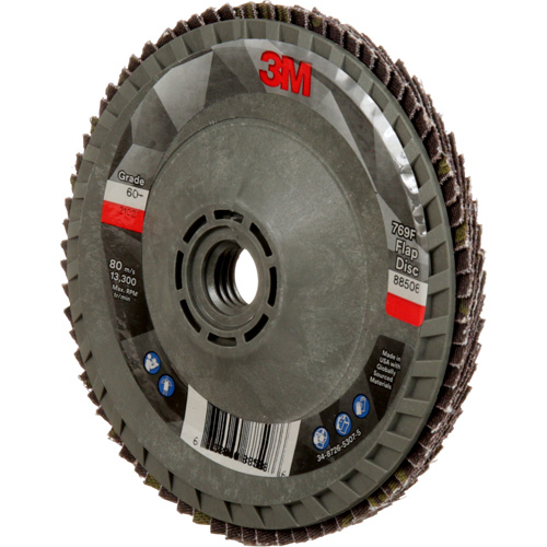 Disque &agrave; lamelles &agrave; changement rapide 769F, 4-1/2" x 5/8"-11, Type 29, Grain 60+, C&eacute;ramique Duraquip Inc