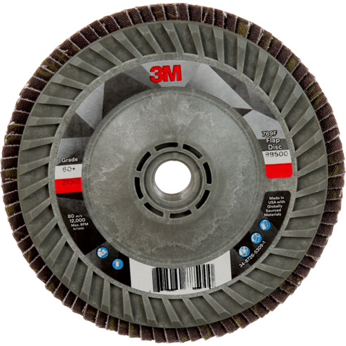 Disque &agrave; lamelles &agrave; changement rapide 769F, 5" x 5/8"-11, Type 29, Grain 60+, C&eacute;ramique Duraquip Inc
