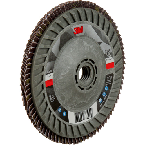 Disque &agrave; lamelles &agrave; changement rapide 769F, 5" x 5/8"-11, Type 29, Grain 60+, C&eacute;ramique Duraquip Inc