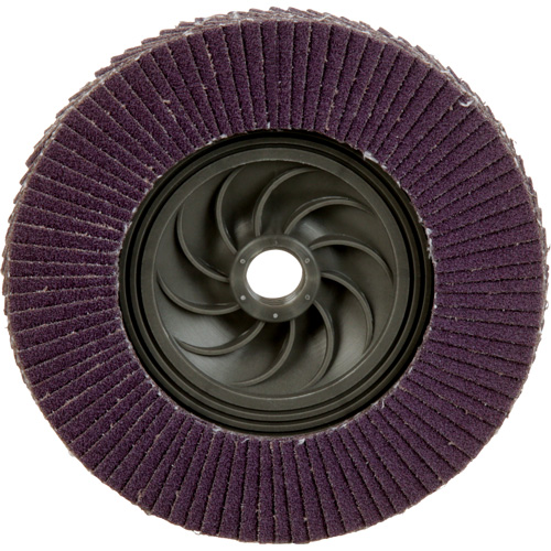 Disque &agrave; lamelles &agrave; changement rapide 769F, 5" x 5/8"-11, Type 27, Grain 80+, C&eacute;ramique Duraquip Inc