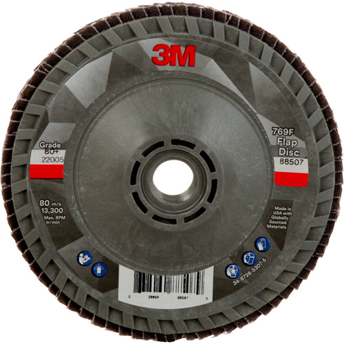Disque &agrave; lamelles &agrave; changement rapide 769F, 4-1/2" x 5/8"-11, Type 29, Grain 80+, C&eacute;ramique Duraquip Inc