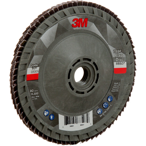 Disque &agrave; lamelles &agrave; changement rapide 769F, 4-1/2" x 5/8"-11, Type 29, Grain 80+, C&eacute;ramique Duraquip Inc