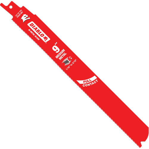 Lame de scie alternative de s&eacute;rie moyenne pour le m&eacute;tal, Bim&eacute;tal, 14-18 Dents par pouce, 9" lo x 1" la Duraquip Inc