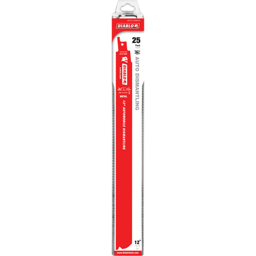 Reciprocating Blade for Auto Dismantling, Bi-Metal, 10-14 TPI, 12" L x 1" W Duraquip Inc
