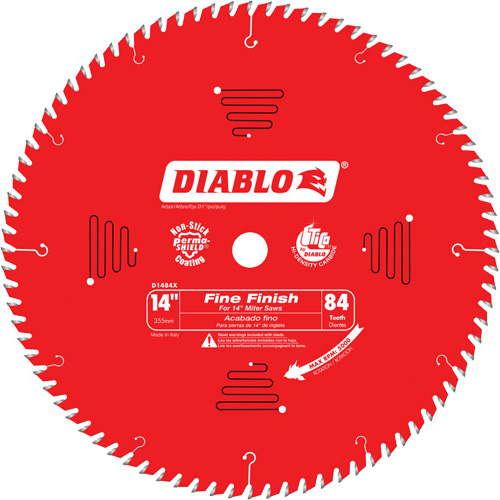 Lame de scie circulaire &agrave; finition fine, 14", 84 dents, Pour Stratifi&eacute;/Bois Duraquip Inc