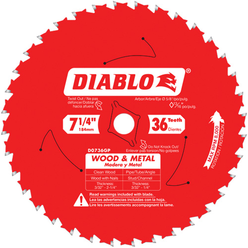 Steel Demon Cermet II Saw Blade, 7-1/4", 36 Teeth, Metal Use Duraquip Inc