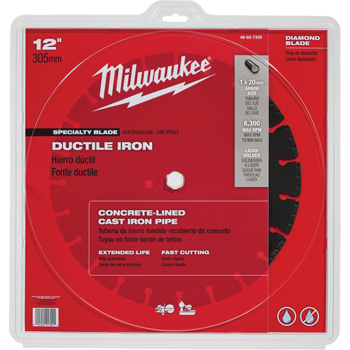 Circular Saw Blade, 12", Ductile Iron Use Duraquip Inc